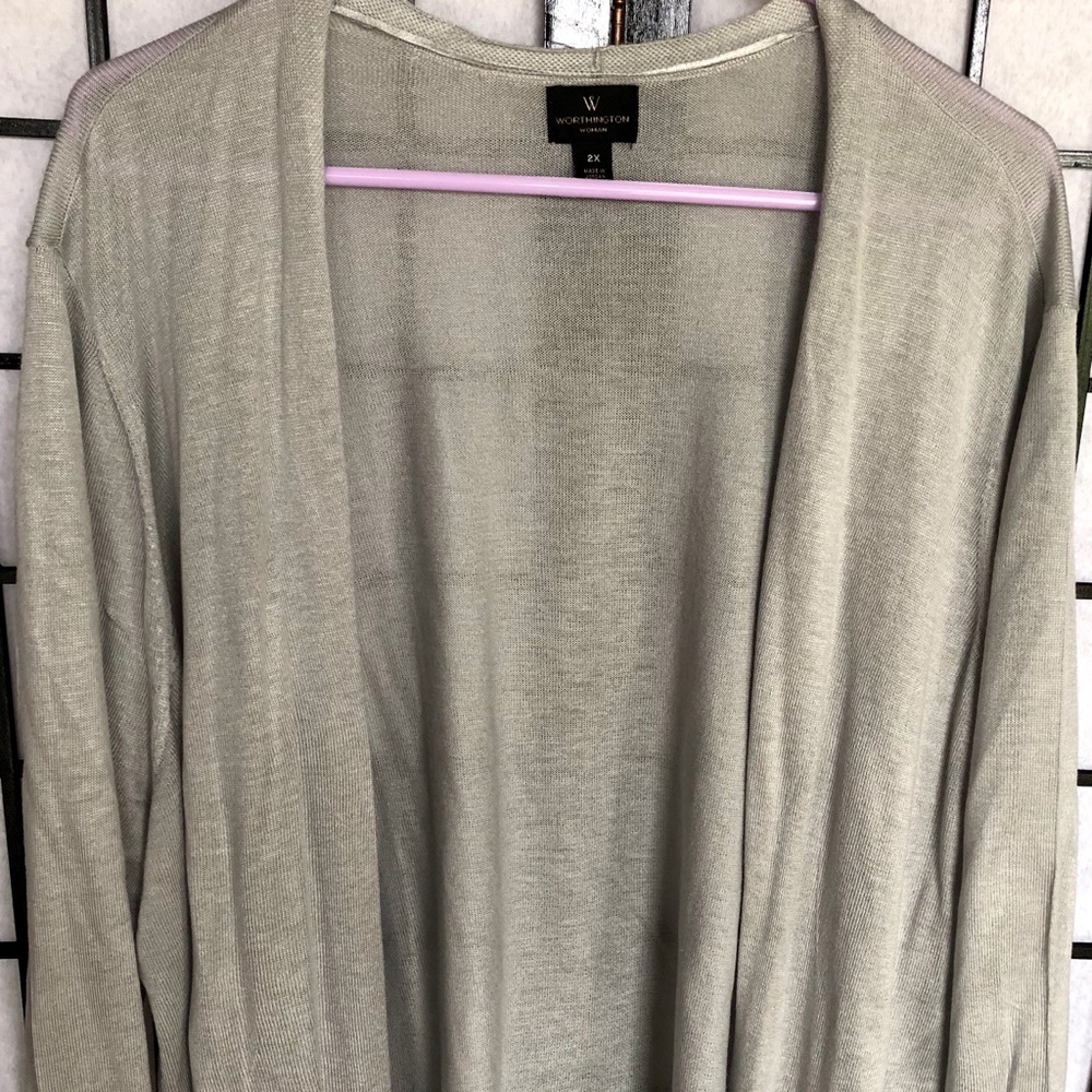 Silver Colored Worthington Light Cover Up Cardigan